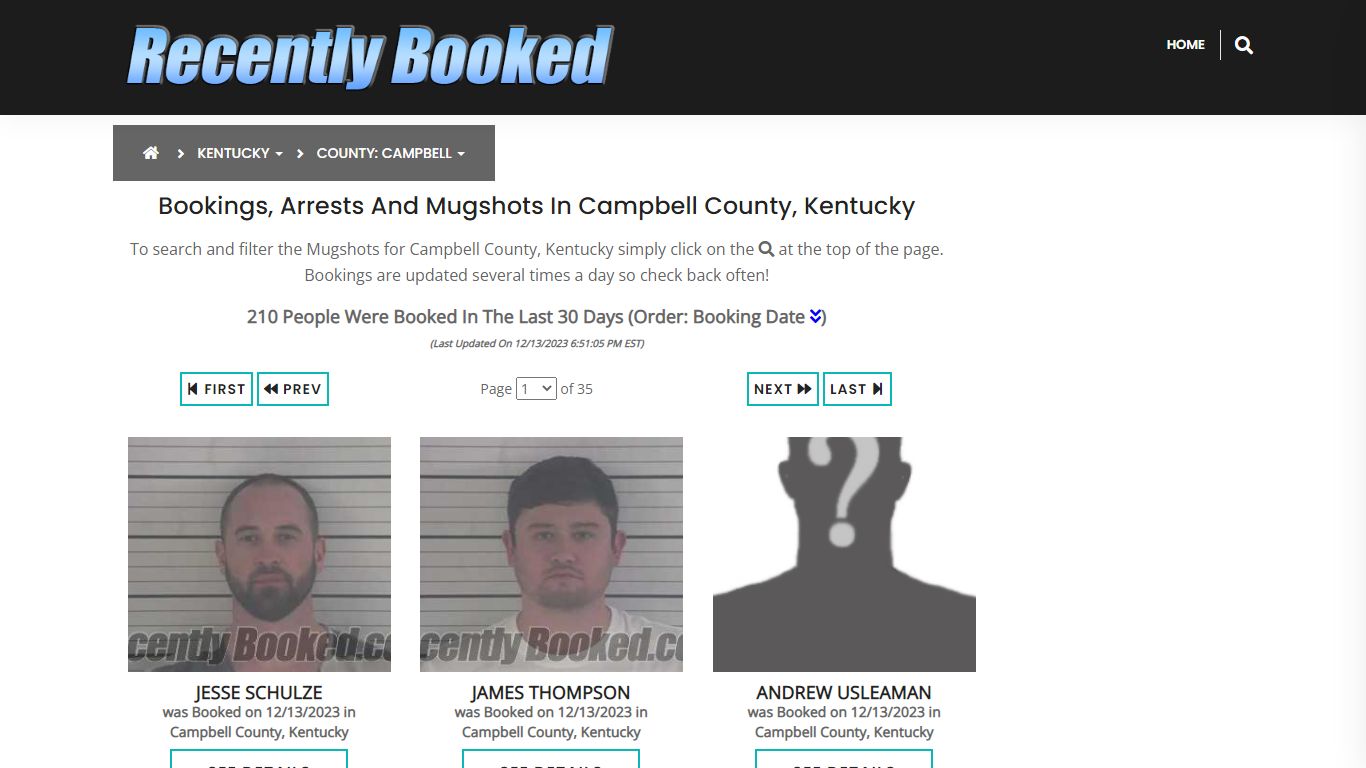 Bookings, Arrests and Mugshots in Campbell County, Kentucky